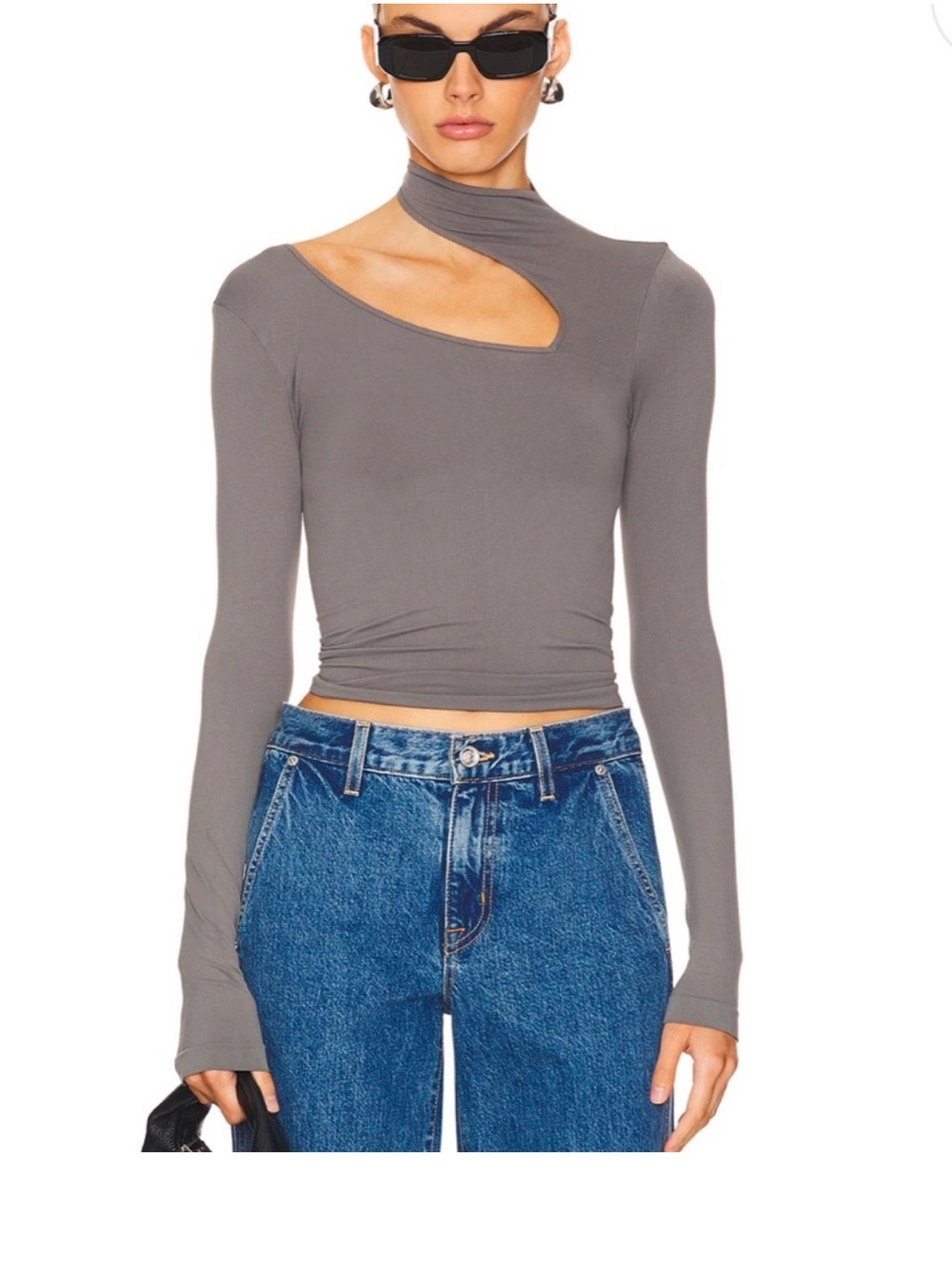 Intimately FP Long Sleeve Cutout Top - Mulled Basil